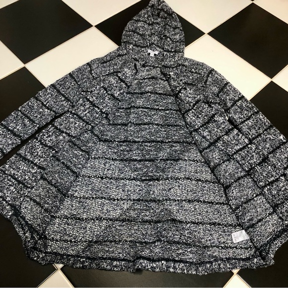 NWOT Splendid Broome Stripe Olivine Long Popcorn Knit Hooded Cardigan Sweater XS - Picture 5 of 12